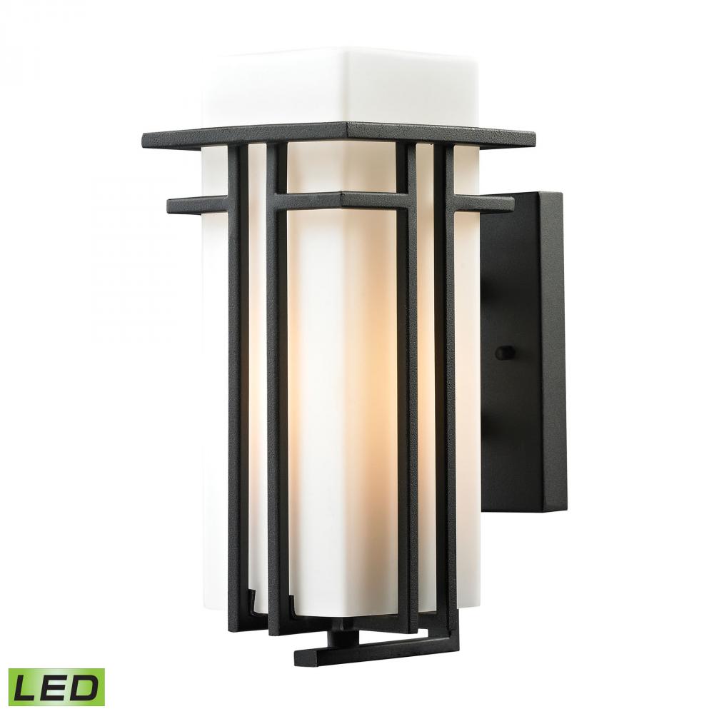 Croftwell 1-Light Outdoor Wall Lamp in Textured Matte Black - Includes LED Bulb