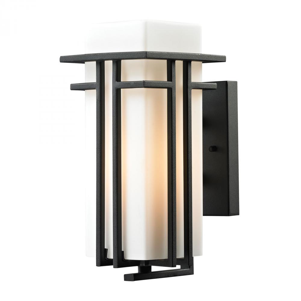 Croftwell 1-Light Outdoor Wall Lamp in Textured Matte Black