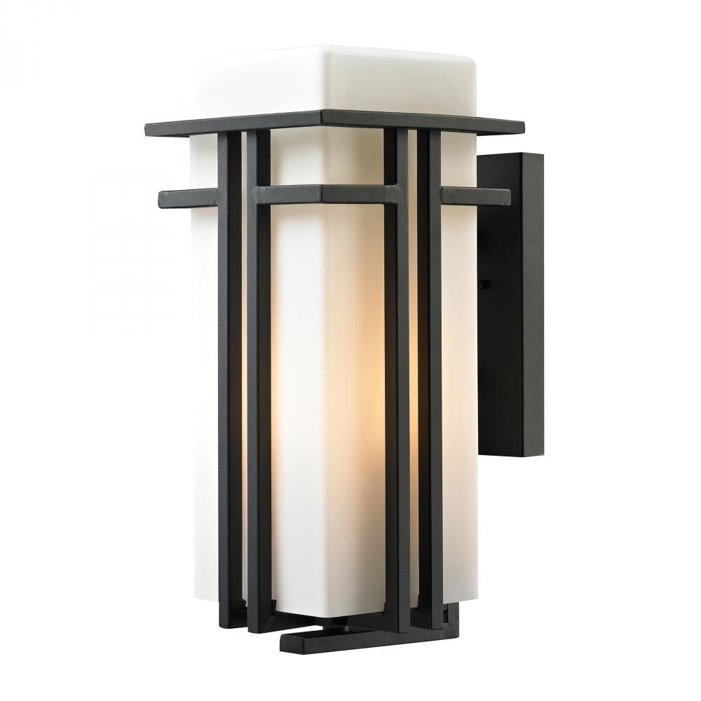 Croftwell 1-Light Outdoor Wall Lamp in Textured Matte Black