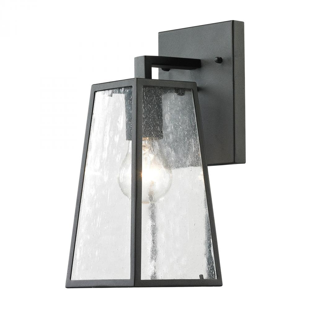 Meditterano 1-Light Outdoor Wall Lamp in Matte Black - Small