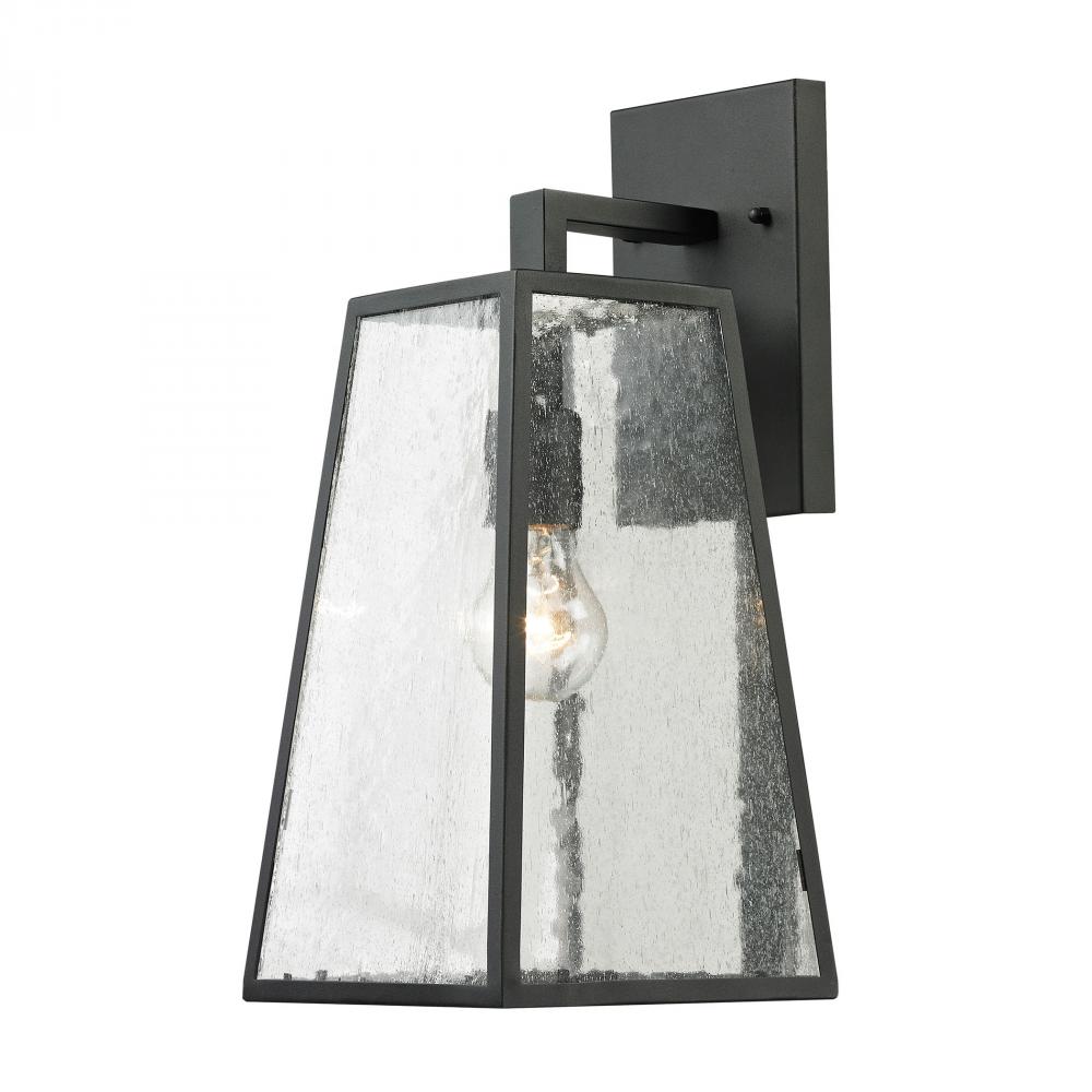 Meditterano 1-Light Outdoor Wall Lamp in Matte Black - Large