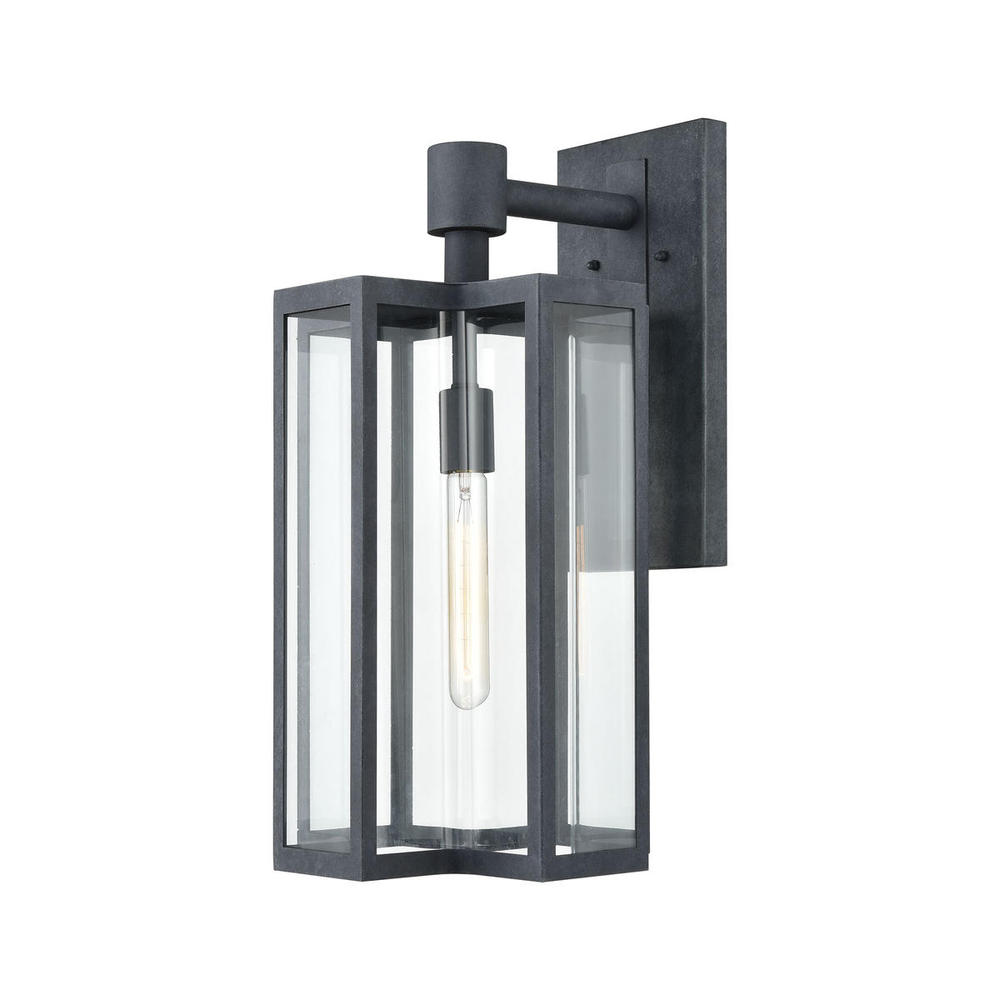 Bianca 1-Light Sconce in Aged Zinc with Clear