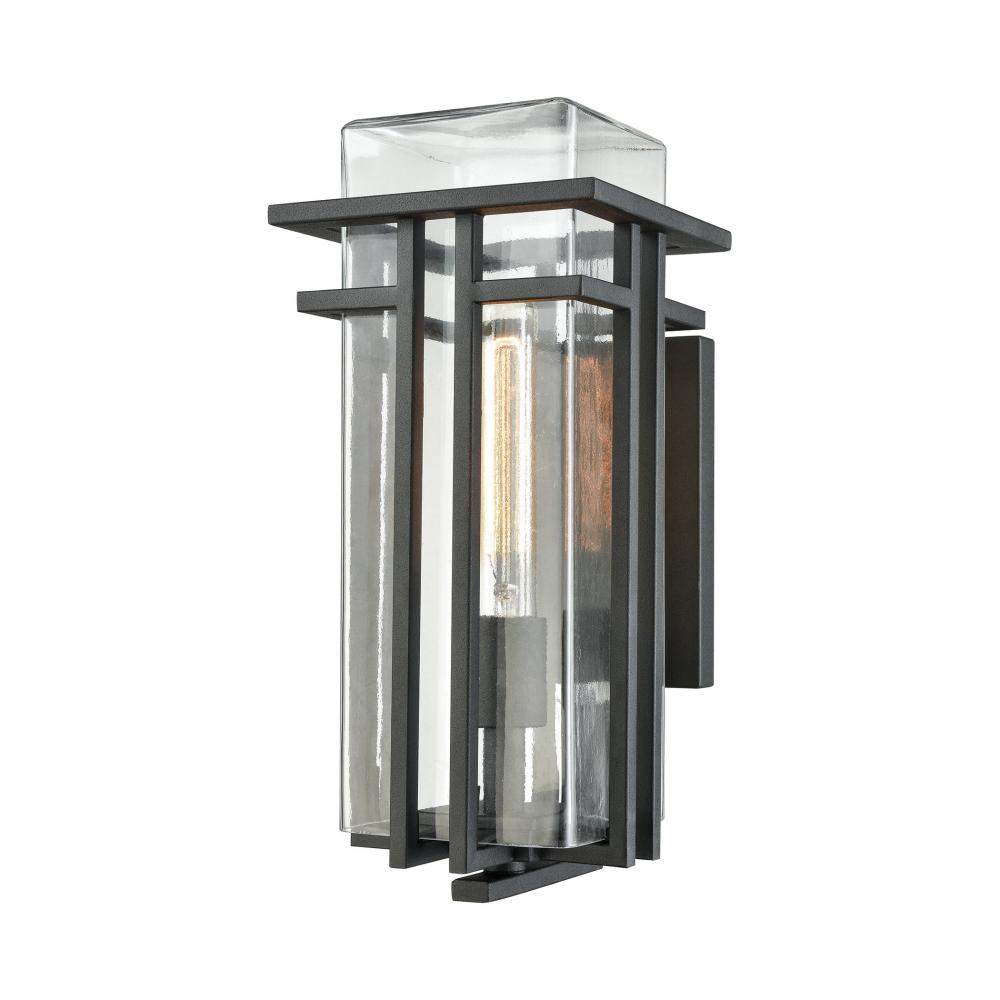 Croftwell 1-Light Outdoor Sconce in Textured Matte Black - Small
