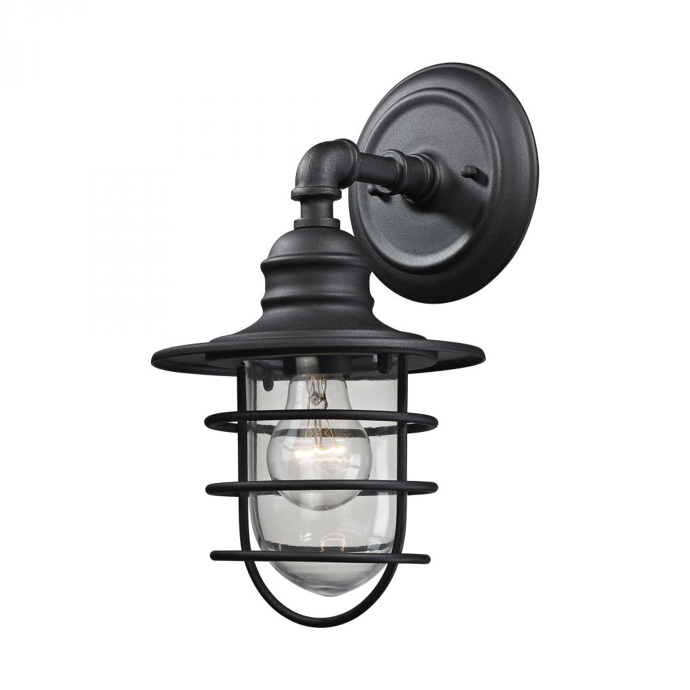 Vandon 1-Light Outdoor Wall Lamp in Textured Matte Black