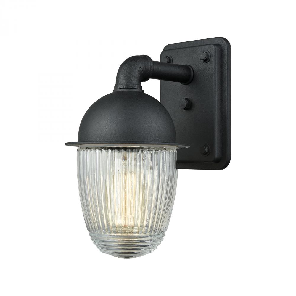Channing 1-Light Outdoor Wall Lamp in Matte Black