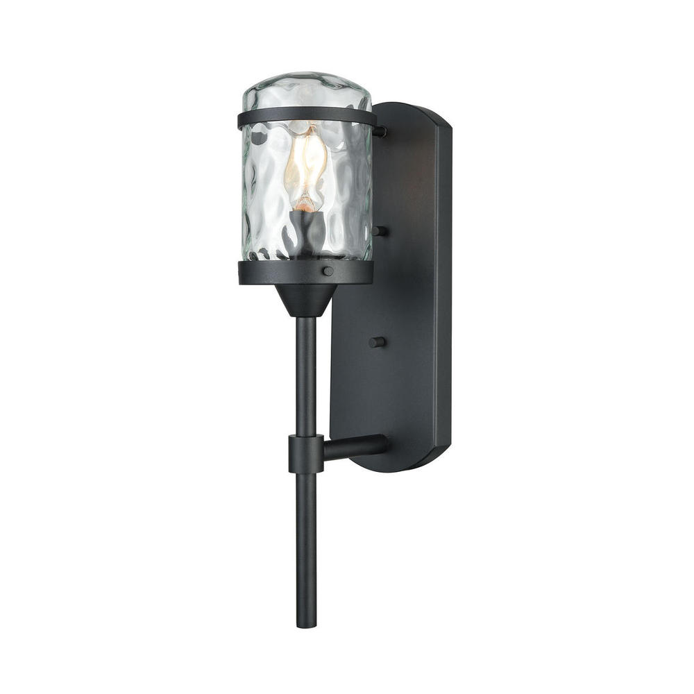 Torch 1-Light Outdoor Wall Lamp in Charcoal Black