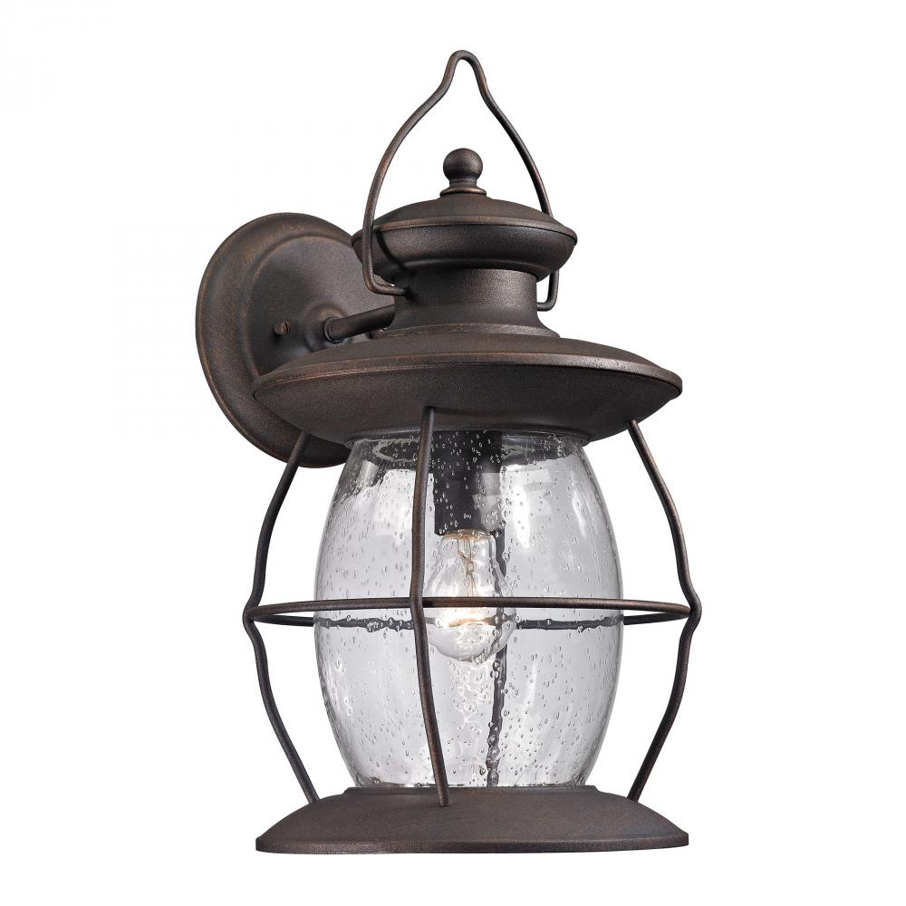 Village Lantern 1-Light Outdoor Wall Lantern in Weathered Charcoal