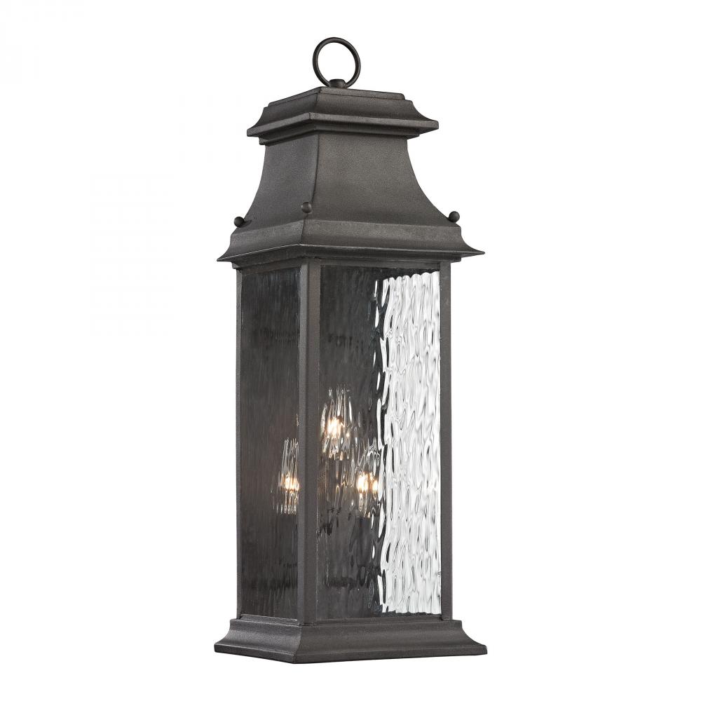 Forged Provincial 3-Light Outdoor Wall Lamp in Charcoal