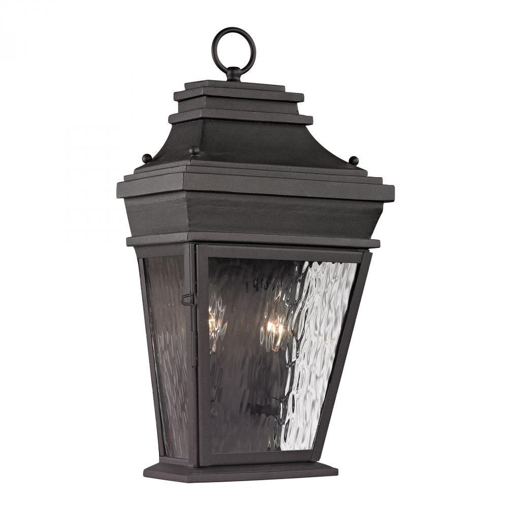 Forged Provincial 2-Light Outdoor Wall Lamp in Charcoal