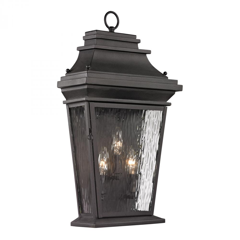Forged Provincial 3-Light Outdoor Wall Lamp in Charcoal