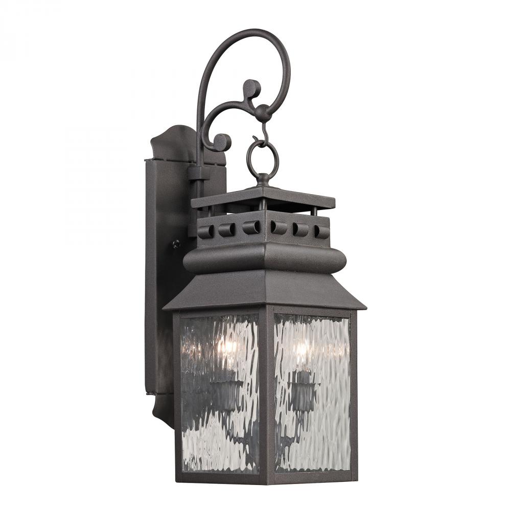 Forged Lancaster 2-Light Outdoor Wall Lamp in Charcoal
