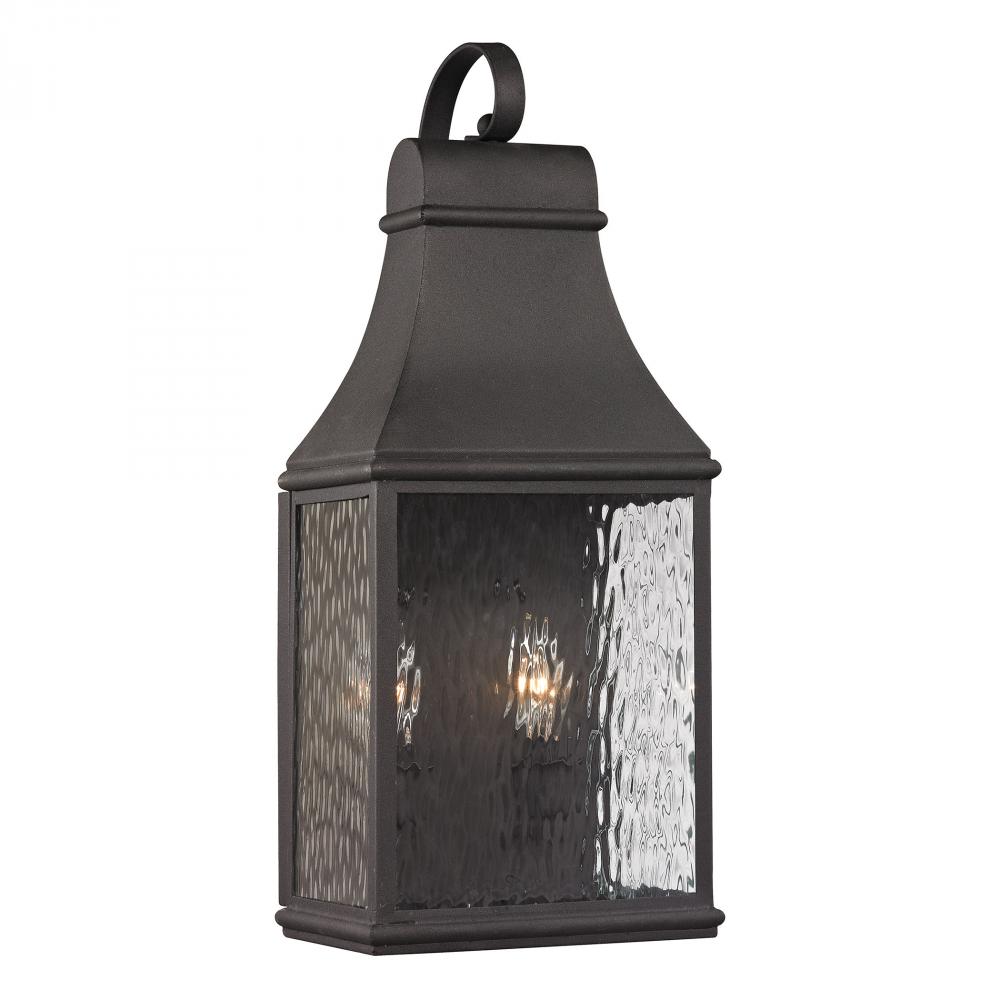 Forged Jefferson 2-Light Outdoor Wall Lamp in Charcoal