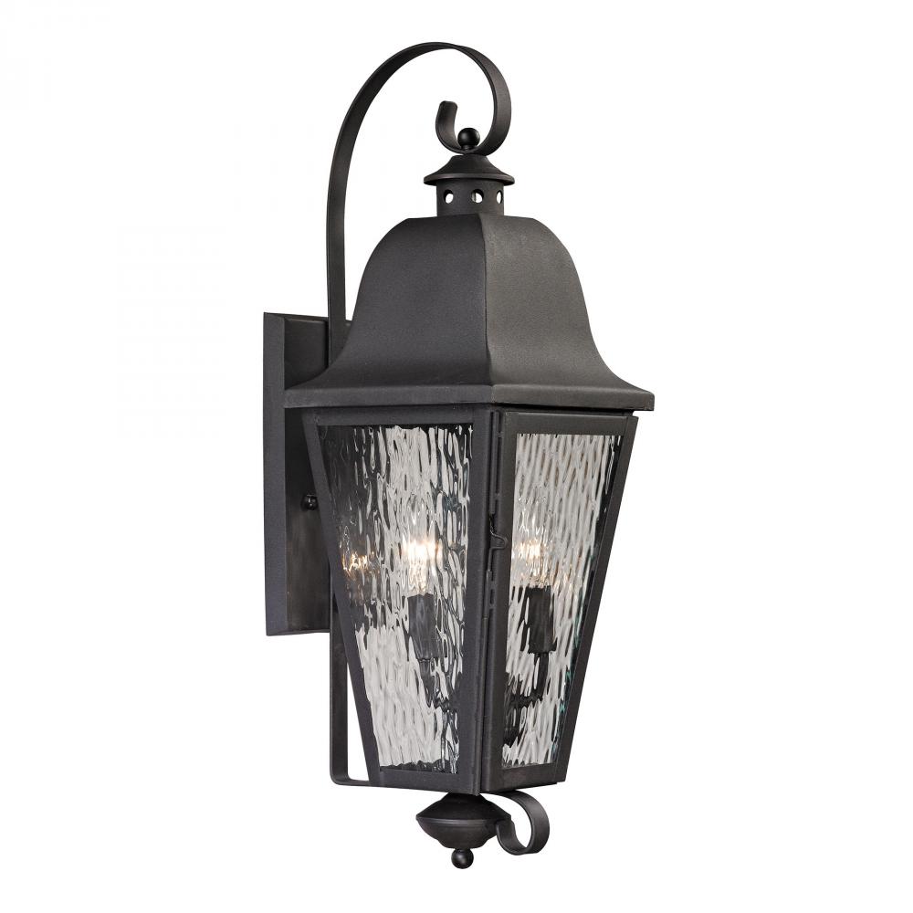 Forged Brookridge 2-Light Outdoor Wall Lamp in Charcoal