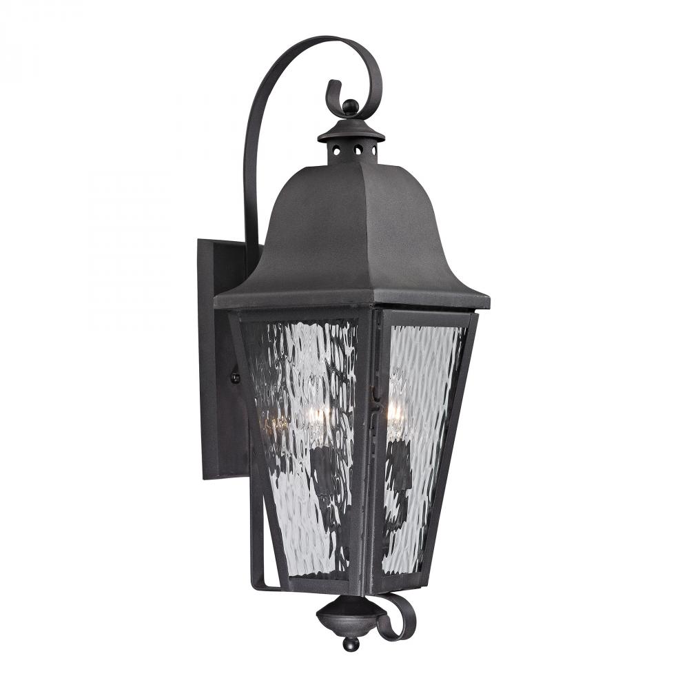 Forged Brookridge 3-Light Outdoor Wall Lamp in Charcoal