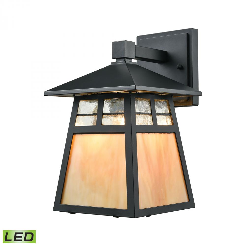 Cottage 1-Light Outdoor Wall Lamp in Matte Black - Includes LED Bulb