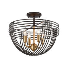 ELK Home Plus 11191/4 - Concentric 4-Light Semi Flush Mount in Oil Rubbed Bronze with Clear Crystal Beads