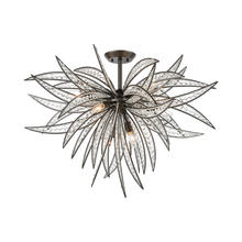 ELK Home Plus 16363/8 - Naples 8-Light Semi Flush Mount in Dark Graphite with Clear Crystal