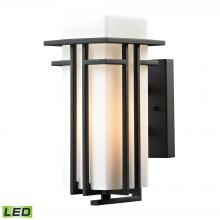 ELK Home Plus 45085/1-LED - Croftwell 1-Light Outdoor Wall Lamp in Textured Matte Black - Includes LED Bulb