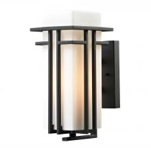ELK Home Plus 45085/1 - Croftwell 1-Light Outdoor Wall Lamp in Textured Matte Black