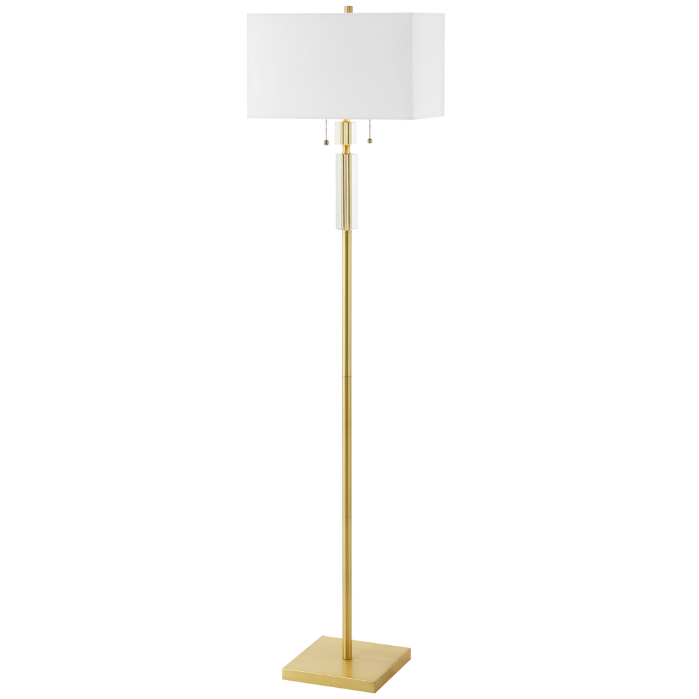 2LT Incandescent Floor Lamp, AGB w/ WH Shade