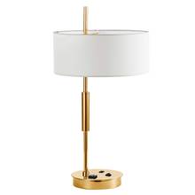 Dainolite FTG-261T-AGB-WH - 1 Light Incandescent Table Lamp, Aged Brass w/ White Shade