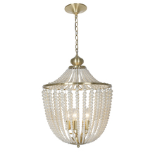 Dainolite DAW-175C-AGB-WH - 5LT Incandescent Chandelier Aged Brass w/ Pearls