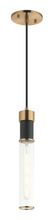 Matteo Lighting C61201MBAG - Tubo Matte Black + Aged Gold Brass Pendant