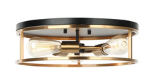 Matteo Lighting M15503BKAG - Clarke Black, Aged Gold Brass Flush Mounts