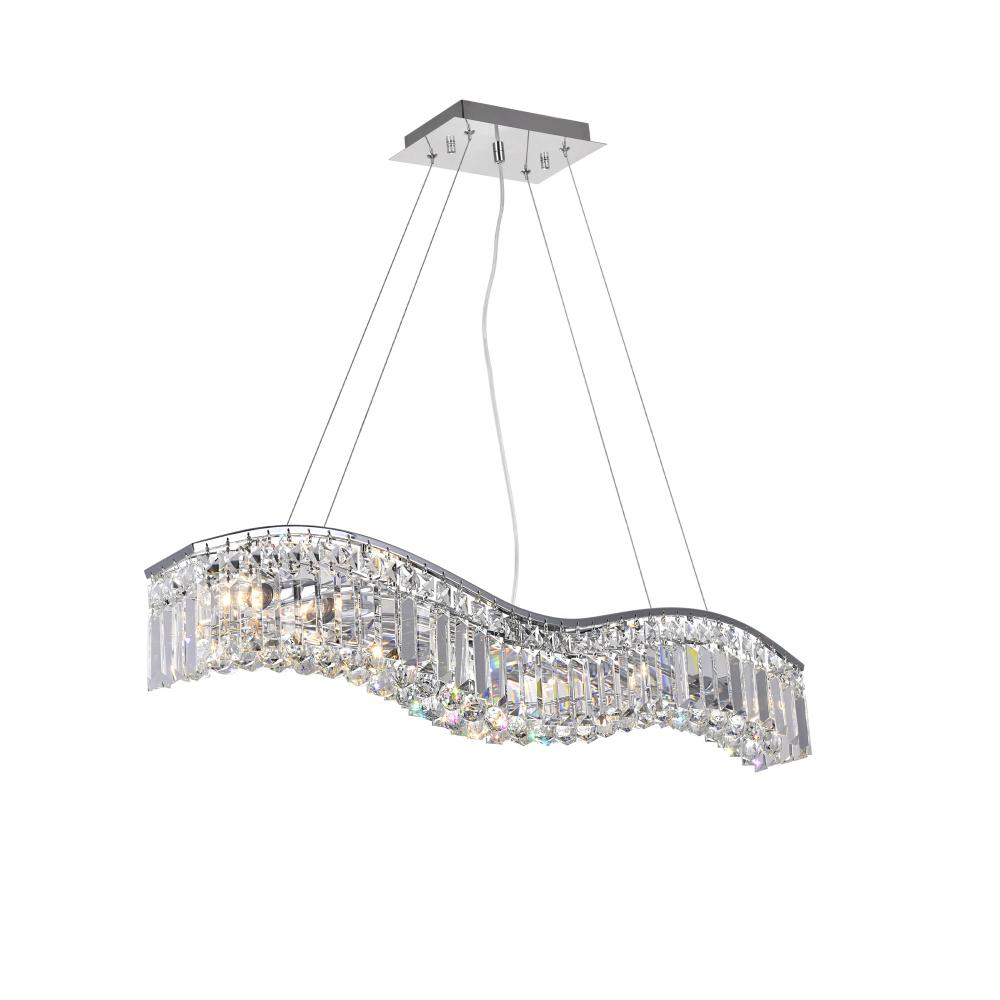 Glamorous 5 Light Down Chandelier With Chrome Finish