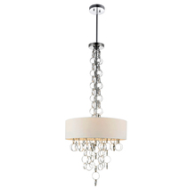 CWI Lighting 5627P16C - Chained 4 Light Drum Shade Chandelier With Chrome Finish