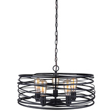 Canarm IPL411B05BK22 - RYLAND, MBK Color, 5 Lt 22" Wide Chain Pendant, 100W Type A, 22" W x 11" H