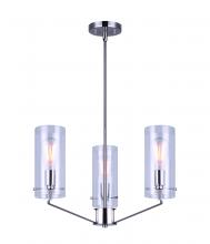 Canarm ICH759A03BN - JONI, ICH759A03BN, 3 Lt Rod Chandelier, Clear Glass, 100W Type A