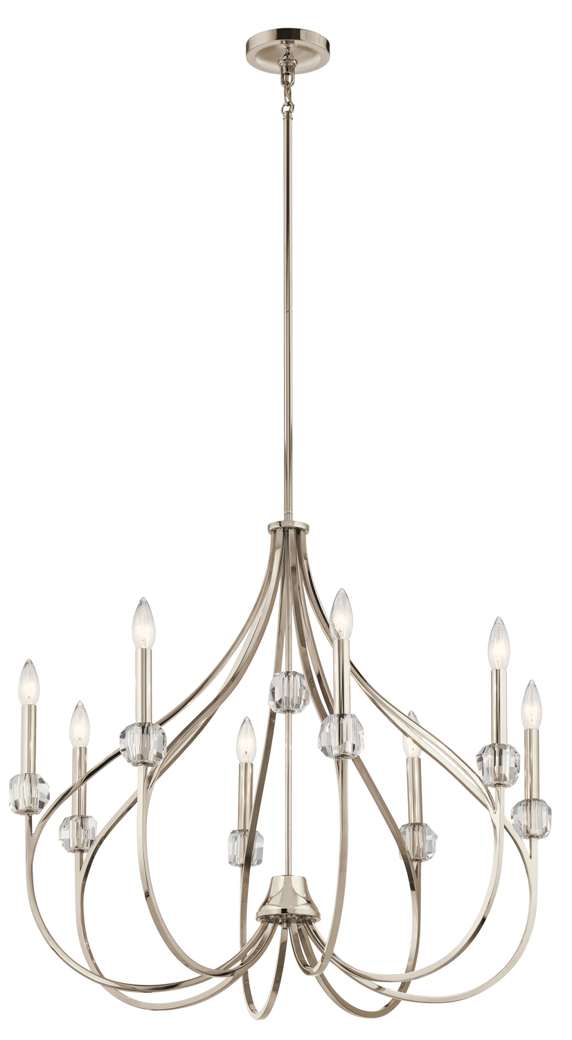 Eloise 8 Light Chandelier Polished Nickel