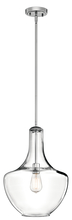 Kichler 42046CH - Everly 19.75" 1 Light Bell Pendant Clear Glass Chrome