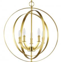 Progress P3841-12 - Equinox Collection Satin Brass Five-Light Sphere Pendant
