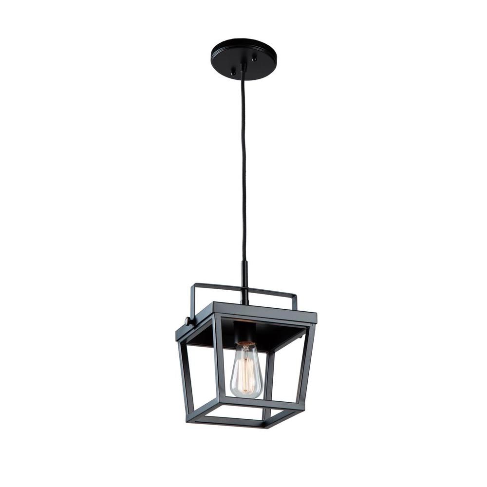 Carriage 1 Light Pendant Black