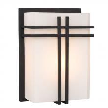 Galaxy Lighting 215640BK-113EB - Wall Sconce - in Black finish with Satin White Glass (Suitable for Indoor or Outdoor Use)