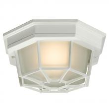 Galaxy Lighting 301401WH - Outdoor Cast Alum. Ceiling Fixture - White w/ Frosted Glass