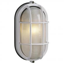 Galaxy Lighting 305014 WHT - Cast Aluminum Marine Light with Guard - White w/ Frosted Glass
