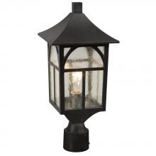 Galaxy Lighting 311373BK - Outdoor Post Lantern only - Black with Clear Seeded Glass