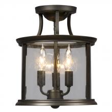 Galaxy Lighting 612308ORB - Semi-Flush Mount - Oil Rubbed Bronze with Clear Glass