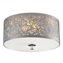Galaxy Lighting 612796CH - 2-Light Semi-Flush Mount in Polished Chrome - Laser-Cut Metal Shade with Glitter Background