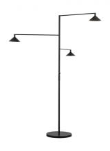 VC Modern Collection SLOFL26127B - Sean Lavin Mill 3-light dimmable LED 3-light dimmable outdoor grande floor lamp with black finish