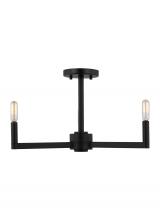 VC Studio Collection 7764203-112 - Fullton modern 3-light indoor dimmable semi-flush mount in midnight black finish