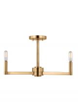 VC Studio Collection 7764203-848 - Fullton modern 3-light indoor dimmable semi-flush mount in satin brass gold finish