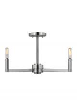 VC Studio Collection 7764203-962 - Fullton modern 3-light indoor dimmable semi-flush mount in brushed nickel