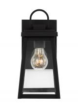 VC Studio Collection 8548401-12 - Founders modern 1-light outdoor exterior small wall lantern sconce in black finish with clear glass