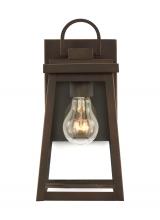 VC Studio Collection 8548401-71 - Founders modern 1-light outdoor exterior small wall lantern sconce in antique bronze finish with cle