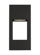VC Studio Collection 8557793S-12 - Testa modern 2-light LED outdoor exterior small wall lantern in black finish with satin etched glass