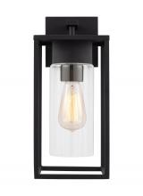 VC Studio Collection 8631101-12 - Vado modern 1-light outdoor medium wall lantern in black finish with clear glass panels